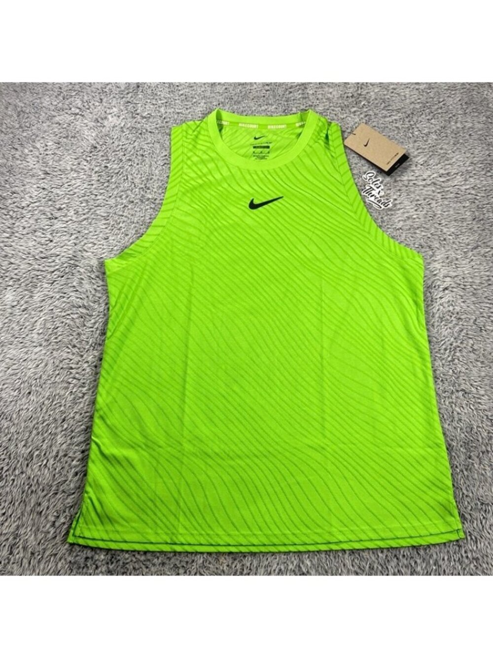 Nike Court Slam Dri-FIT ADV Tennis Tank Top Sz Medium Men Mean Green IB1052-307